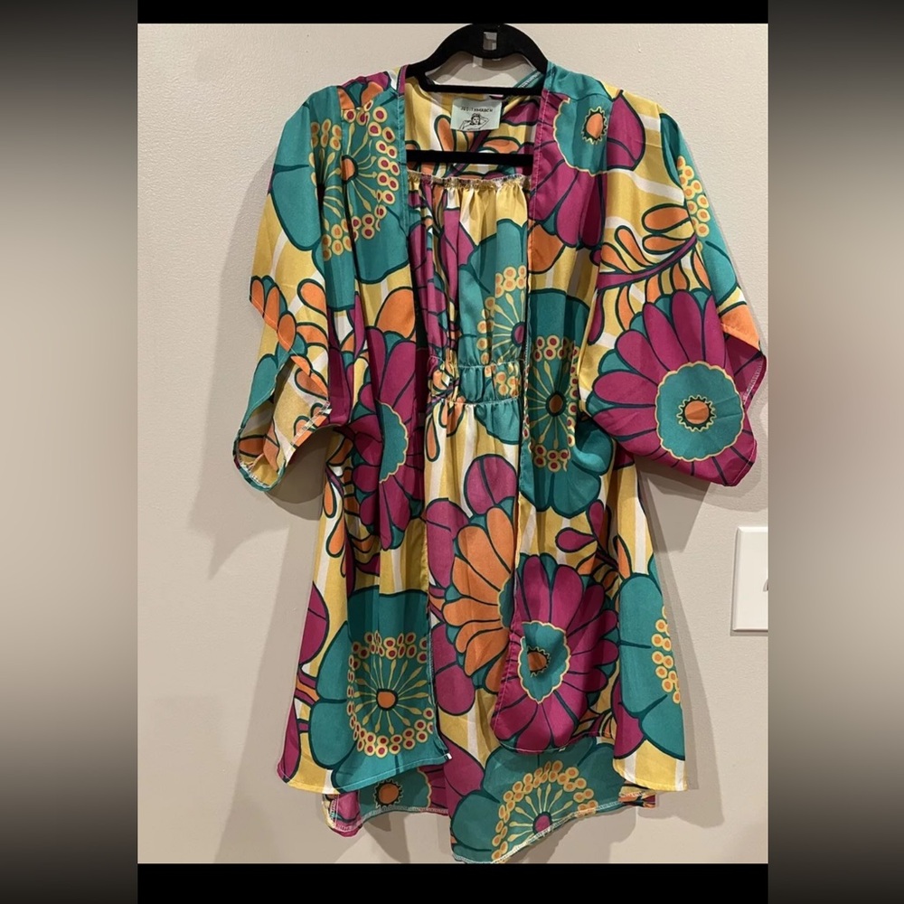 Judith March Multicolor Kimono With Belt Size Small - Picture 2 of 5